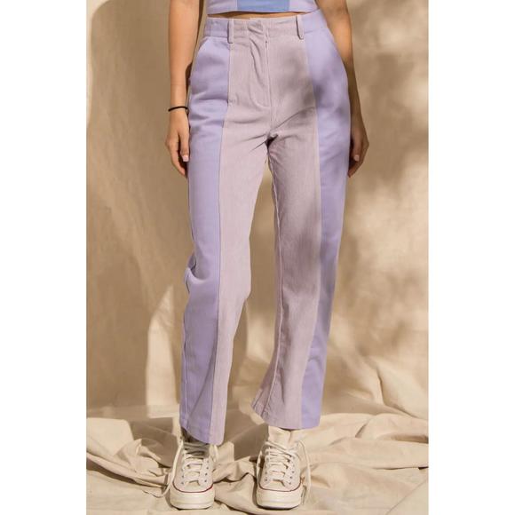 NEW PAPERMOON danielle split panel pants in lavender
